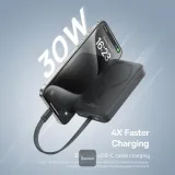 Baseus 10000mAh Magnetic Mini Wireless Fast Charge Power Bank 30W with Built-In Type-C Cable – image 3