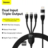 Baseus Flash Series II 100W Fast Charging Multi Cable 3-in-2 1.2M – Black – image 2
