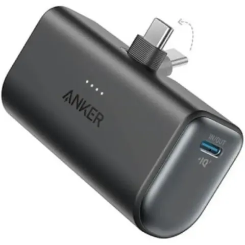 Anker Nano Power Bank A1653 5000mAh 22.5W – Built-In Foldable USB-C Connector