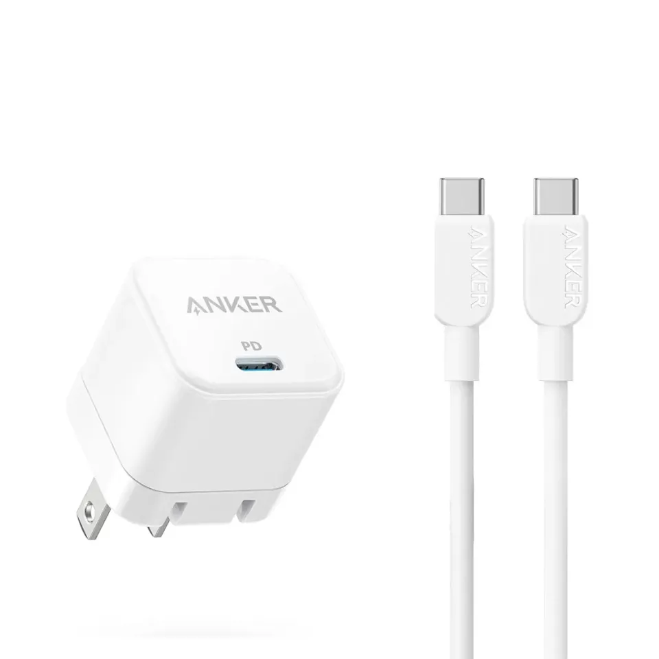 Anker PowerPort III 20W Cube B2149 Fast Charging Adapter with USB-C to USB-C Cable
